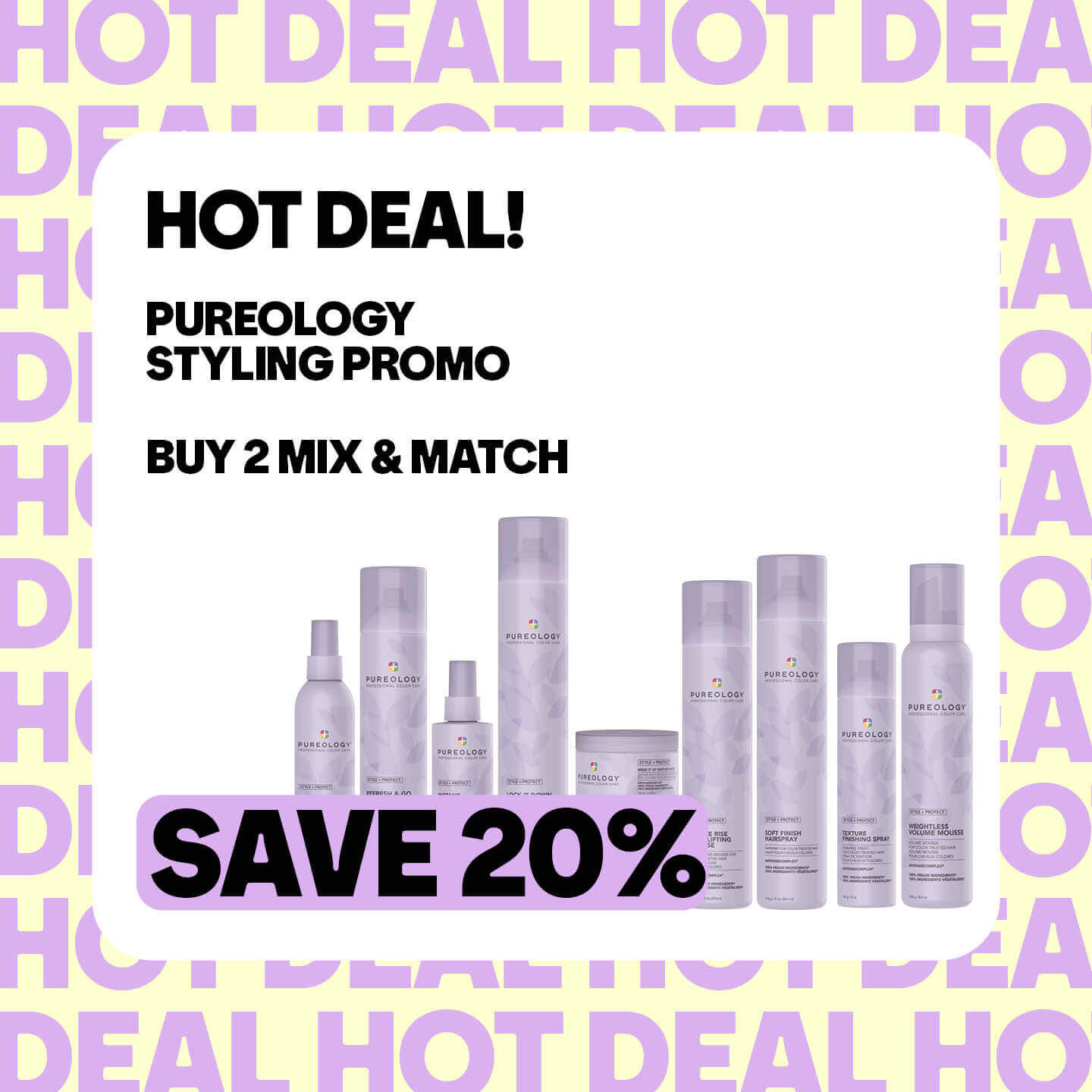 Promotional offer for Pureology products