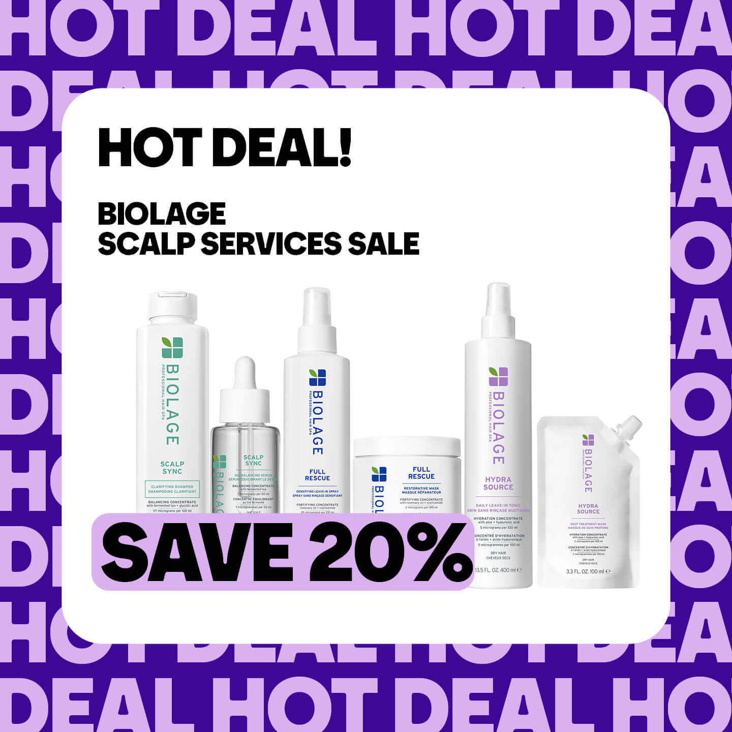 Biolage scalp services sale, 20% off